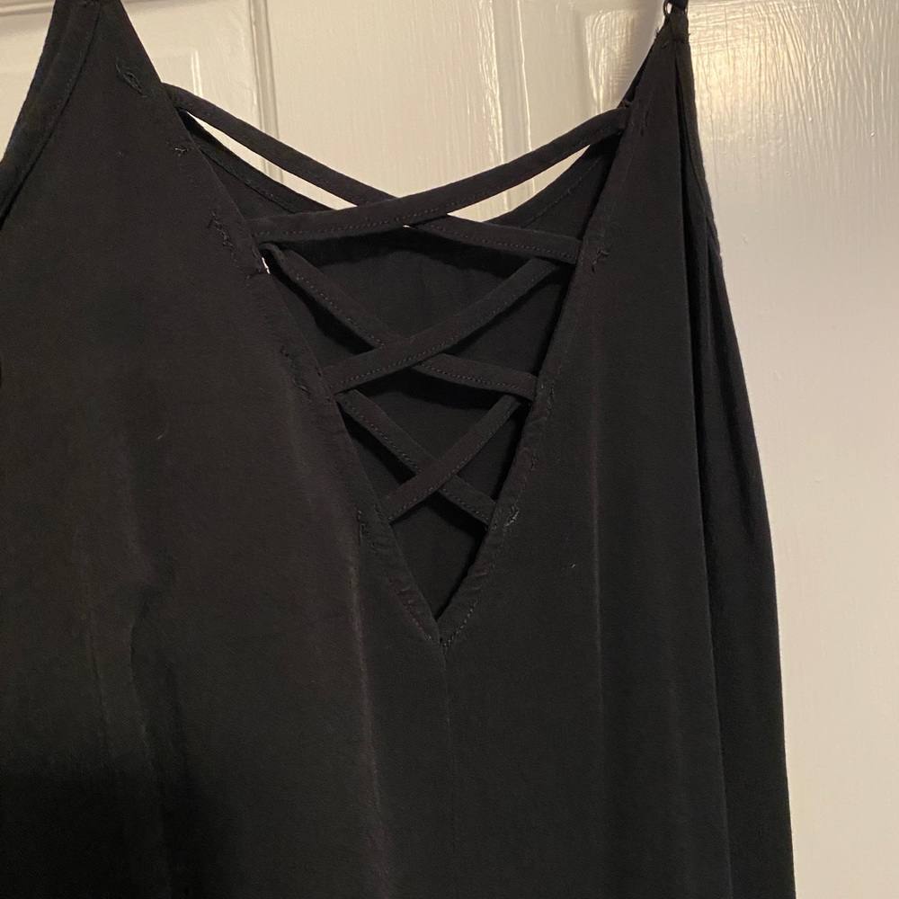 Open Back Black Tank - Size Small